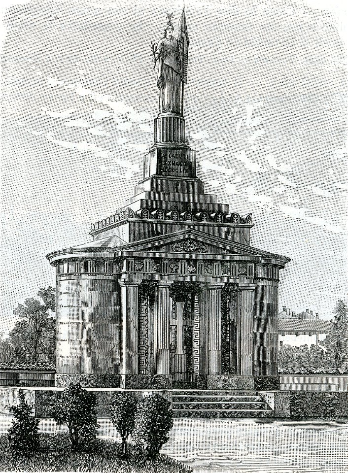 Montebello ossario dei caduti il 20 maggio 1859 xilografia di Barberis
