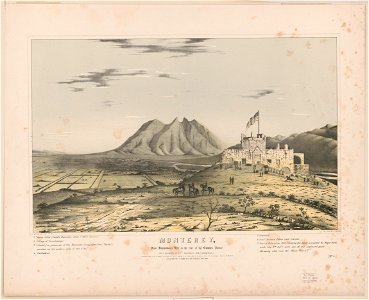 Monterey (sic), from Independence Hill, in the rear of the Bishop's Palace. As it appeared on 23d September, 1846 (looking east) - D.P. Whiting del., Capt. 7th Inf. ; on stone by F. Swinton. LCCN98513322