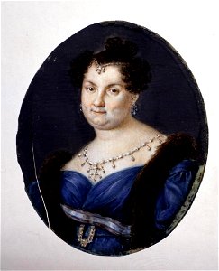 Miniature portrait of Maria Christina of the Two Sicilies (1806-1878), Queen Consort of Spain. Free illustration for personal and commercial use.