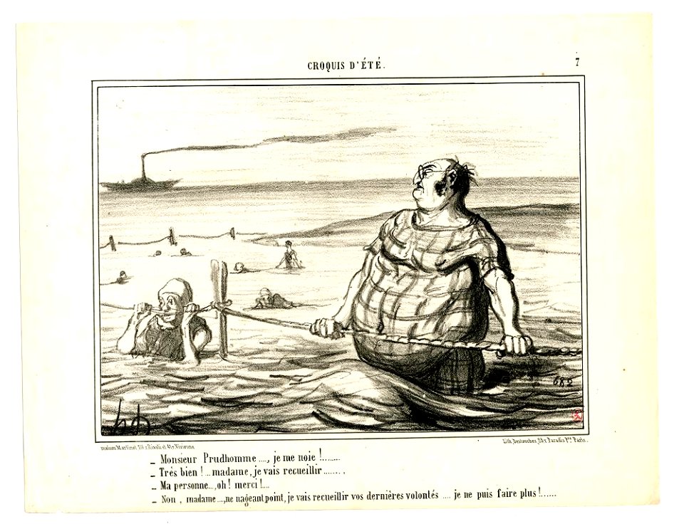 Monsieur Prudhomme, je me noie!.... (Mister Prudhomme, I'm drowning!...) (BM 1918,0511.150)