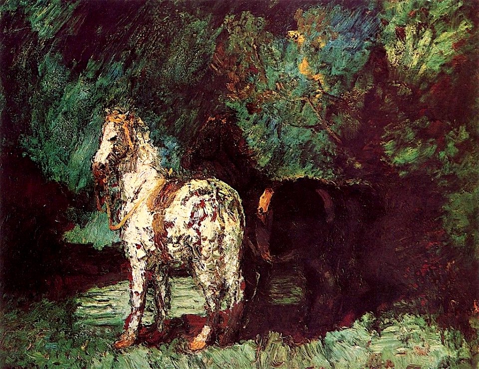 Monsieur-Artufels-Horses-Adolphe-Joseph-Thomas-Monticelli-Oil-Painting