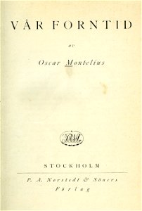 Montelius, Vår forntid (1919) titelblad