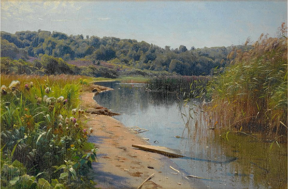 Summer Reflections on a Lake, Silkeborg by Peder Mønsted
