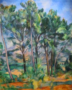 Montagne Sainte-Victoire et viaduc du côté de Valcros, par Paul Cézanne, Yorck. Free illustration for personal and commercial use.