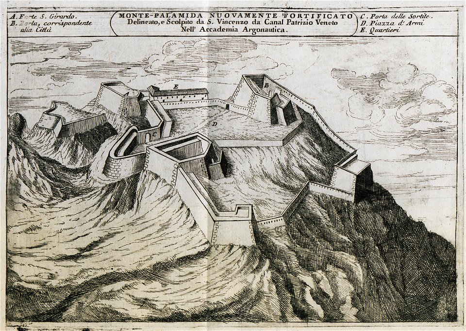 Monte-Palamida nuovamente fortificato - Coronelli Vincenzo Maria - 1708
