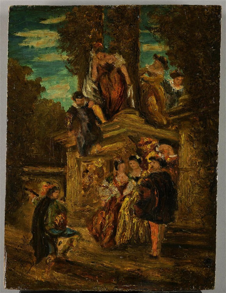 Monticelli - Le Musicien ambulant, dit aussi Scène nocturne, vers 1873 - 1875, MNR 836