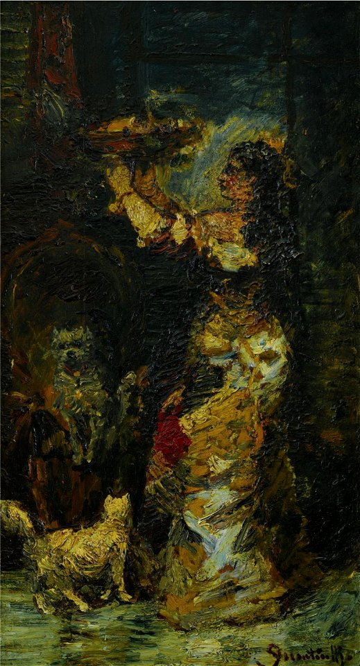 Monticelli - Woman in an interior, lot.147 (cropped)