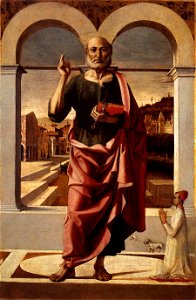 Bartolomeo Montagna - St Peter Blessing and Donor - WGA16156