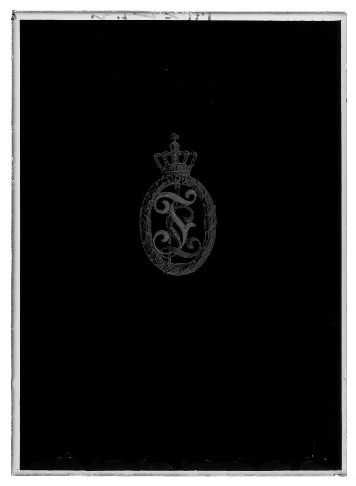 Minnestecken från storhertig Fredriks och storhertiginnan Luises av Baden guldbröllop1906-09-20 - Livrustkammaren - 69954-negative