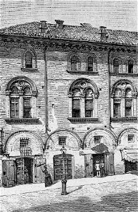 Mirandola – Palazzo Montanari (xilografia)