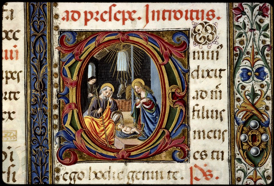 Missel de Thomas James - BM Lyon Ms5123 f17v (Nativité)