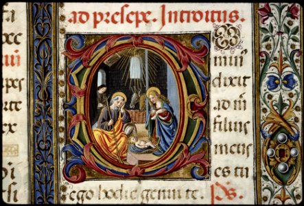 Missel de Thomas James - BM Lyon Ms5123 f17v (Nativité)