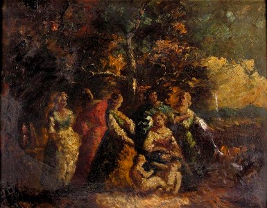 Monticelli - Company in a Wooded Glade, lot.214 (cropped)