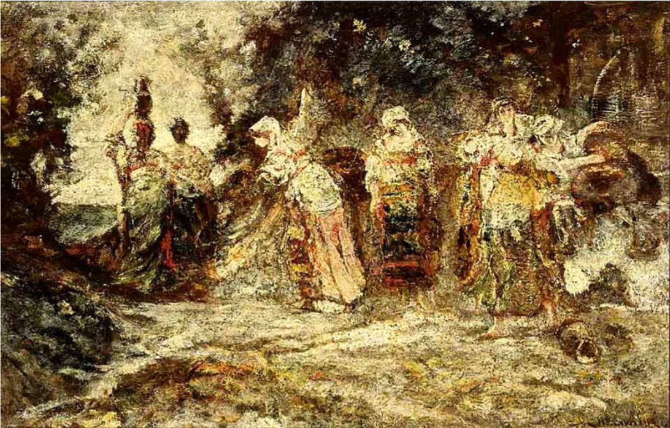 Monticelli - At the well, lot.72 (cropped)