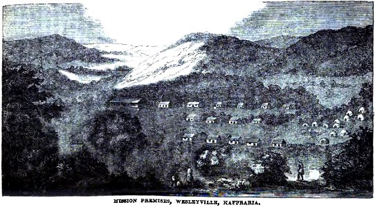 Mission Premises, Wesleyville, Kaffraria (July 1852, p.75, IX) - Copy