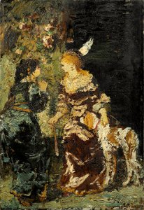 Monticelli - Deux femmes et un chien, lot.166 (cropped)