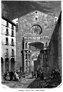 Montserrat, portada de la iglesia moderna, en El Museo Universal