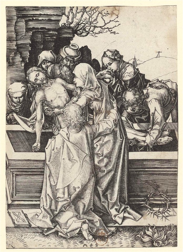 Mise au tombeau - estampe Martin Schongauer