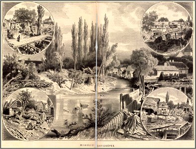 Miskolci árvízképek. Mo. és a Nagyvilág, 1878
