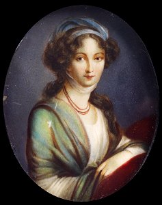 Miniature of Elizabeth Alexeevna (Vigee-Le Brun type) by anonymous (19 c., priv.coll.)