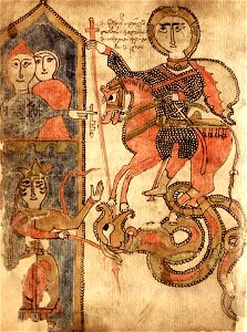 Miracle of city of Lasia, from Life of St. George in Verse by Datuna Kvariani, 17th c (22859578647)