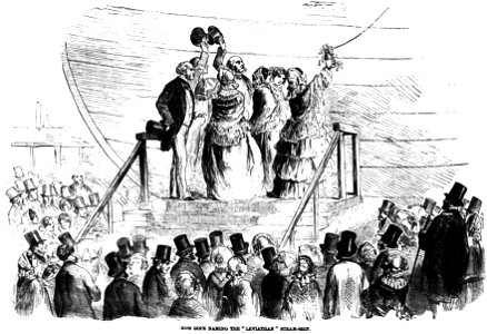 Miss Hope naming the Leviathan (Illustrated London News, 1857-11-14)