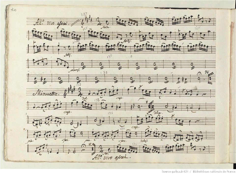 Minuetto du quatettinor opus 33 de Boccherini