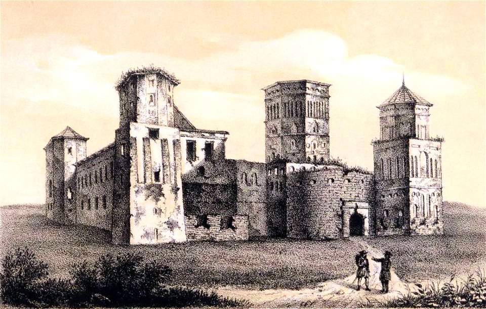 Mirski zamak. Мірскі замак (K. Rusiecki, 1853)