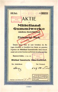 Mittelland Gummiwerke AG 1000 Mk 1920