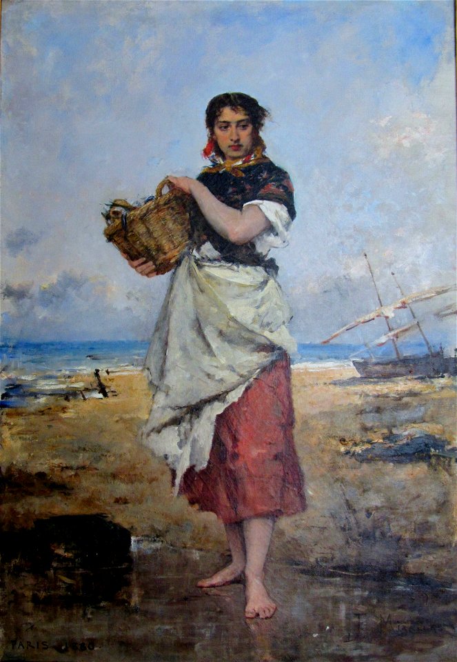 Miralles y Gallup, Francisco - La pescadora -1880 ost MMBAV fRF02