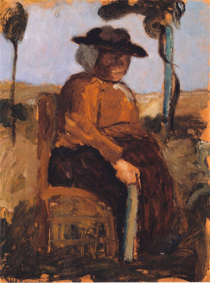 Modersohn-Becker - Studie zur sitzenden Dreebeen im Garten