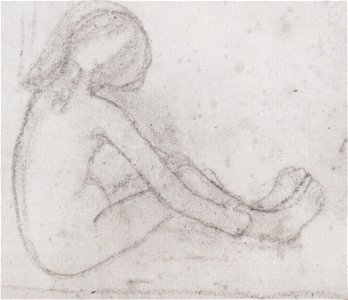 Modersohn-Becker - Am Boden sitzender Mädchenakt