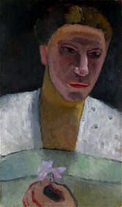 Paula Moderson-Becker - Brustbild Lee Hoetger mit Blume - 1906
