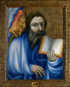Mistr Theodorik, Sv. Lukáš Evangelista, Národní galerie v Praze. Free illustration for personal and commercial use.