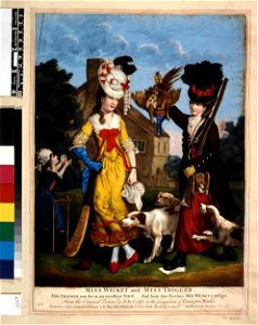 Miss Wicket and Miss Trigger. Miss Trigger you see is an excellent shot, And forty five notches Miss Wicket's just got. (BM 1935,0522.1.111 1)