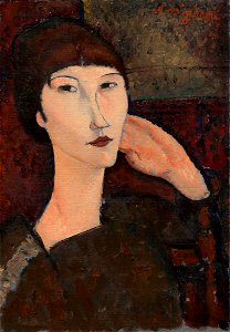 Amedeo Modigliani - Adrienne (Woman with Bangs) (1916). Free illustration for personal and commercial use.