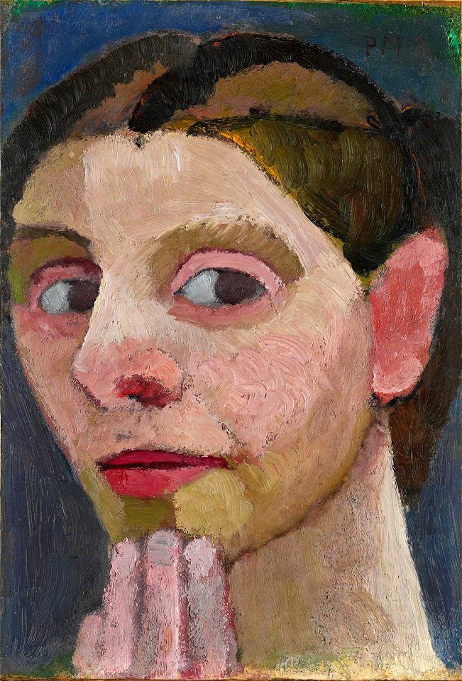 Paula Modersohn-Becker - Selbstbildnis mit Hand am Kinn (1906)