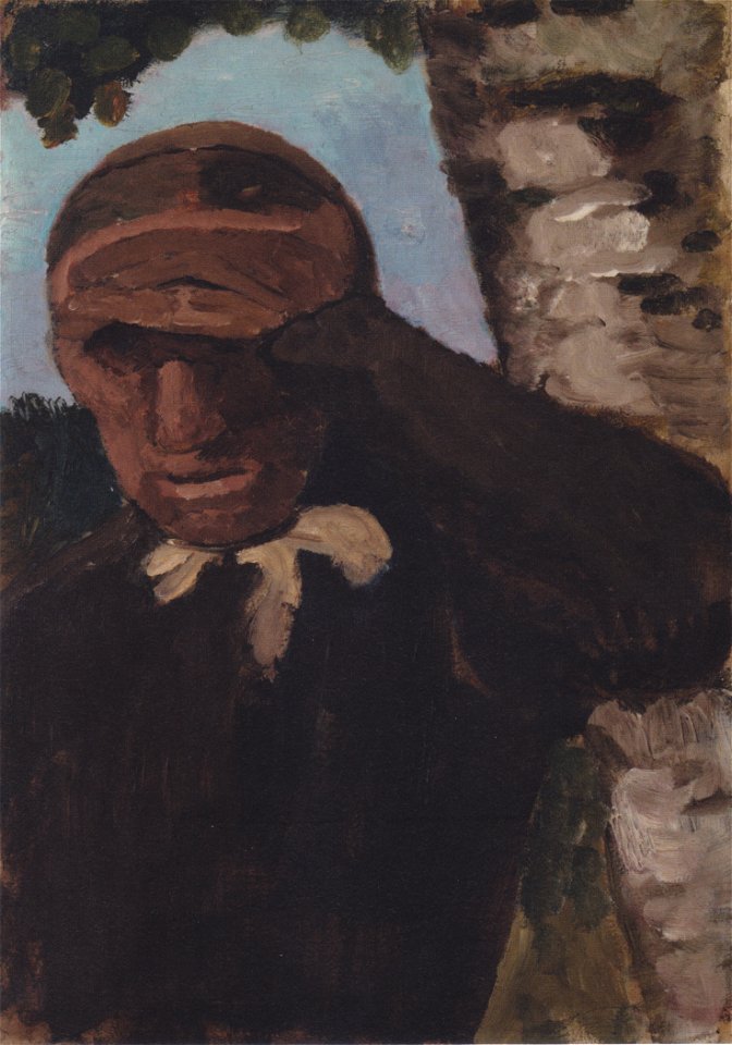 Modersohn-Becker - Alte Bäuerin mit Hand an der Stirn