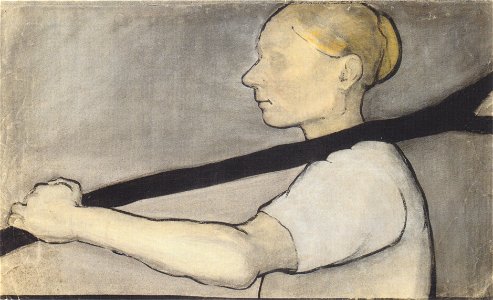Modersohn-Becker - Bäuerin, eine Astgabel tragend