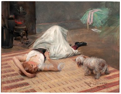 Model having a cigarette (Robert Lundberg) - Nationalmuseum - 137675
