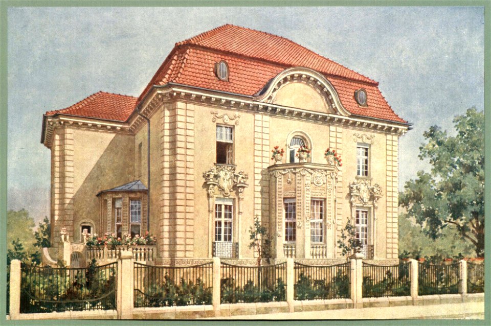 Moderne Villen in Meisteraquarellen Serie II Tafel 050 Villa Treptower Chaussee 12