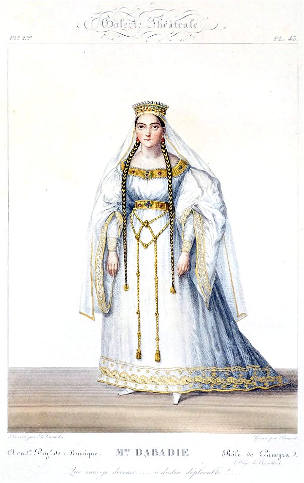 Mme Dabadie as Pamyra – Galerie Théâtrale vol. 3 (1834) view 372– Österreichische Nationalbibliothek (adjusted)
