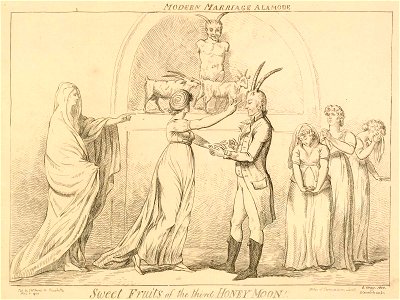 Modern marriage a la mode sweet fruits of the third honey moon!! (BM 1868,0808.6881)