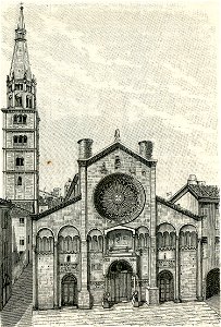 Modena facciata del Duomo e Torre Ghirlandina