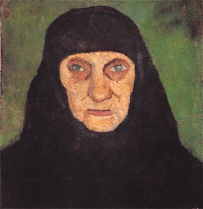 Modersohn-Becker - Kopf einer alten Frau mit schwarzem Kopftuch - ca1904