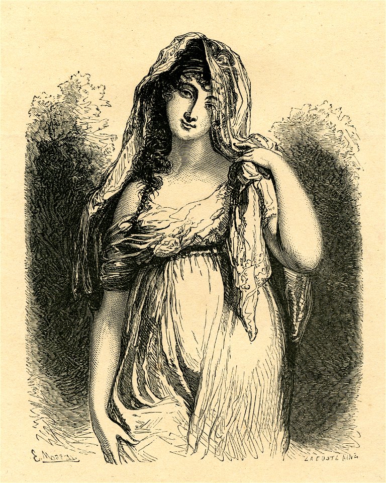 Mme Récamier - gravure de E.Moreau d'après Richard Cosway - 19ème.S