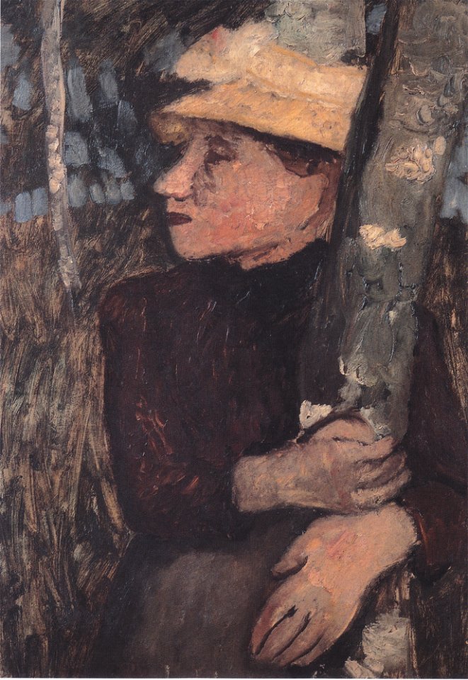 Modersohn-Becker - Frau mit Strohhut zwischen Birken - 1903