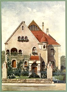 Moderne Villen in Meisteraquarellen Serie II Tafel 055 Essen Villa Bismarckstraße 96