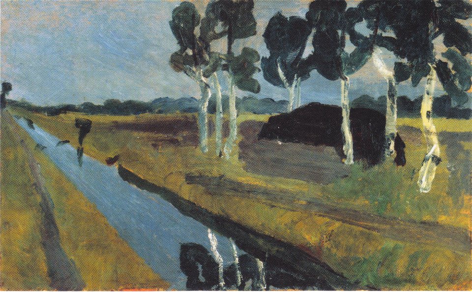 Modersohn-Becker - Graue Landschaft mit Moorkanal