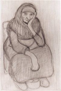 Modersohn-Becker - Sitzende Bäuerin mit Feuerkieke - 1903-04